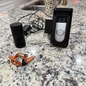 Black and Silver Video Doorbell with Accessories